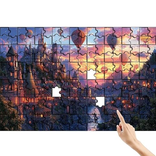 Puzzle 1000 Teile Heißluftballon, Stadt Puzzle Erwachsene, Lernspiele für Ganze Familie, Unmögliche Herausfordern Spielzeug, Bunter Spaß Set mit Box für Room Wall Decor Geschenke für Frauen T-8 Puzzle 1000 Teile Heißluftballon, Stadt Puzzle Erwachsene, Lernspiele für Ganze Familie, Unmögliche Herausfordern Spielzeug, Bunter Spaß Set mit Box für Room Wall Decor Geschenke für Frauen T-8 von Feionnug