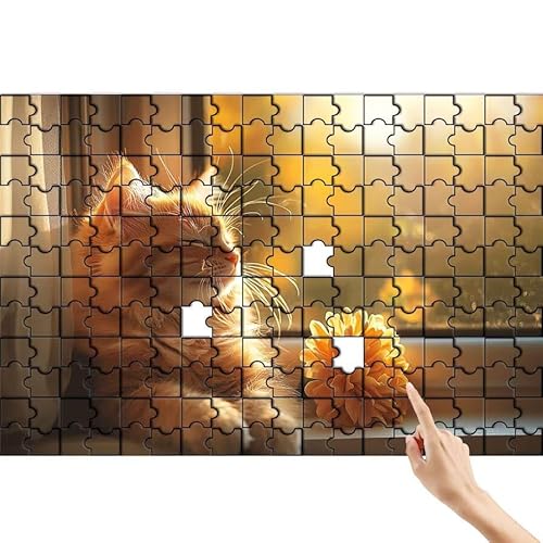 Puzzle 1000 Teile Katze, Blume Puzzle Erwachsene, Lernspiele für Ganze Familie, Unmögliche Herausfordern Spielzeug, Bunter Spaß Set mit Box für Room Wall Decor Kreative Geschenke für Frauen F-6 von Feionnug