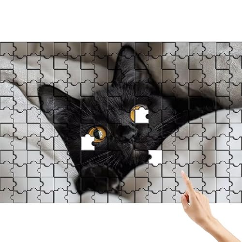 Puzzle 1000 Teile Katze, Tier Puzzle Erwachsene, Lernspiele für Ganze Familie, Unmögliche Herausfordern Spielzeug, Bunter Spaß Set mit Box für Room Wall Decor Kreative Geschenke für Frauen H-6 von Feionnug