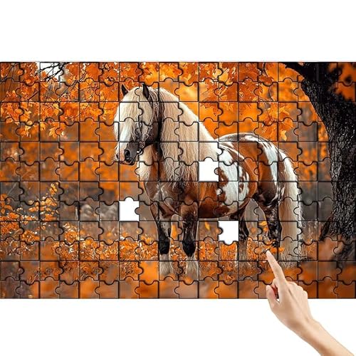 Puzzle 1000 Teile Pferd, Baum Puzzle Erwachsene, Lernspiele für Ganze Familie, Unmögliche Herausfordern Spielzeug, Bunter Spaß Set mit Box für Room Wall Decor Kreative Geschenke für Frauen S-7 von Feionnug