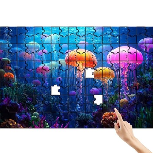Puzzle 1000 Teile Qualle, Koralle Puzzle Erwachsene, Lernspiele für Ganze Familie, Unmögliche Herausfordern Spielzeug, Bunter Legespiel Spaß Set mit Box für Room Wall Decor Geschenke für Frauen R-8 von Feionnug