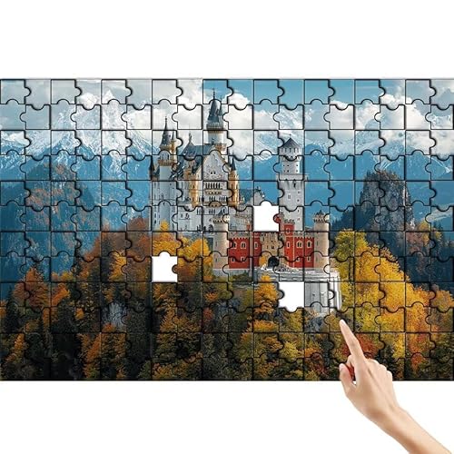 Puzzle 1000 Teile Schloss, Berg Puzzle Erwachsene, Lernspiele für Ganze Familie, Unmögliche Herausfordern Spielzeug, Bunter Spaß Set mit Box für Room Wall Decor Kreative Geschenke für Frauen V-5 von Feionnug