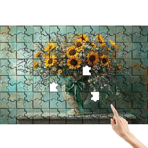 Puzzle 1000 Teile Sonnenblume, Vase Puzzle Erwachsene, Lernspiele für Ganze Familie, Unmögliche Herausfordern Spielzeug, Bunter Legespiel Spaß Set mit Box für Room Wall Decor Geschenke für Frauen F-3 Puzzle 1000 Teile Sonnenblume, Vase Puzzle Erwachsene, Lernspiele für Ganze Familie, Unmögliche Herausfordern Spielzeug, Bunter Legespiel Spaß Set mit Box für Room Wall Decor Geschenke für Frauen F-3 von Feionnug