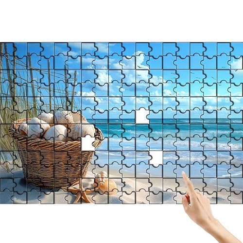 Puzzle 1000 Teile Strand, Hülse Puzzle Erwachsene, Lernspiele für Ganze Familie, Unmögliche Herausfordern Spielzeug, Bunter Spaß Set mit Box für Room Wall Decor Kreative Geschenke für Frauen Q-1 von Feionnug