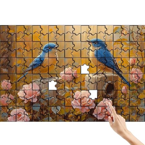 Puzzle 1000 Teile Vogel, Blume Puzzle Erwachsene, Lernspiele für Ganze Familie, Unmögliche Herausfordern Spielzeug, Bunter Spaß Set mit Box für Room Wall Decor Kreative Geschenke für Frauen I-3 von Feionnug