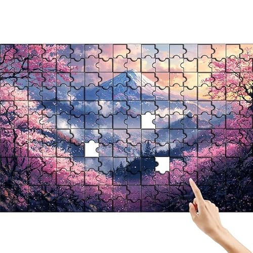 Puzzle 1000 Teile Vulkan Fuji, Baum Puzzle Erwachsene, Lernspiele für Ganze Familie, Unmögliche Herausfordern Spielzeug, Bunter Legespiel Spaß Set mit Box für Room Wall Decor Geschenke für Frauen W-8 von Feionnug