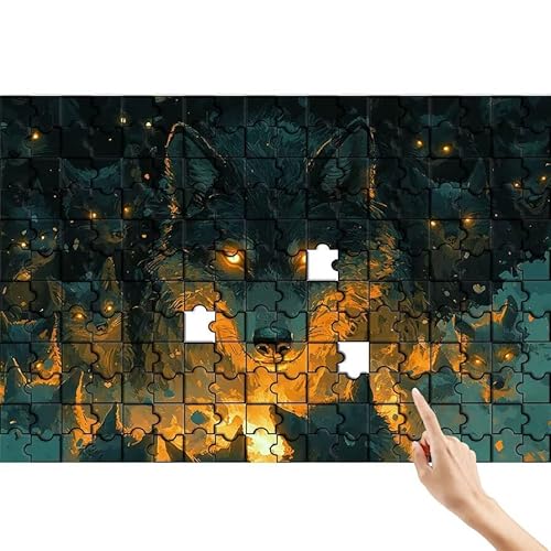 Puzzle 1000 Teile Wolf, Cool Puzzle Erwachsene, Lernspiele für Ganze Familie, Unmögliche Herausfordern Spielzeug Set, Bunter Spaß Set mit Box für Room Wall Decor Kreative Geschenke für Frauen U-9 von Feionnug