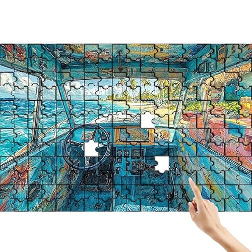 Puzzle 140 Teile Auto, Meer Puzzle Erwachsene, Lernspiele für Ganze Familie, Unmögliche Herausfordern Spielzeug Set, Bunter Spaß Set mit Box für Room Wall Decor Kreative Geschenke für Frauen O-4 von Feionnug
