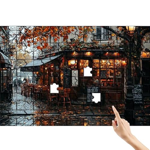 Puzzle 140 Teile Baum, Café Puzzle Erwachsene, Lernspiele für Ganze Familie, Unmögliche Herausfordern Spielzeug Set, Bunter Spaß Set mit Box für Room Wall Decor Kreative Geschenke für Frauen M-8 von Feionnug