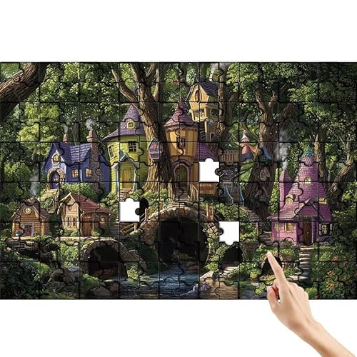 Puzzle 140 Teile Baum, Schloss Puzzle Erwachsene, Lernspiele für Ganze Familie, Unmögliche Herausfordern Spielzeug, Bunter Spaß Set mit Box für Room Wall Decor Kreative Geschenke für Frauen U-9 von Feionnug