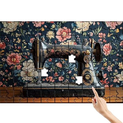 Puzzle 140 Teile Blume, Nähmaschine Puzzle Erwachsene, Lernspiele für Ganze Familie, Unmögliche Herausfordern Spielzeug, Bunter Legespiel Spaß Set mit Box für Room Wall Decor Geschenke für Frauen F-7 von Feionnug