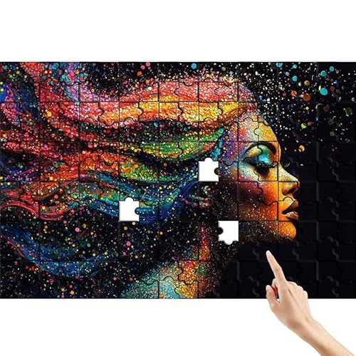 Puzzle 140 Teile Frau, Bunt Puzzle Erwachsene, Lernspiele für Ganze Familie, Unmögliche Herausfordern Spielzeug Set, Bunter Spaß Set mit Box für Room Wall Decor Kreative Geschenke für Frauen W-5 von Feionnug