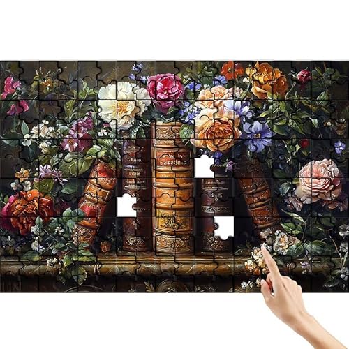 Puzzle 140 Teile Pfingstrose, Buch Puzzle Erwachsene, Lernspiele für Ganze Familie, Unmögliche Herausfordern Spielzeug, Bunter Legespiel Spaß Set mit Box für Room Wall Decor Geschenke für Frauen R-5 von Feionnug
