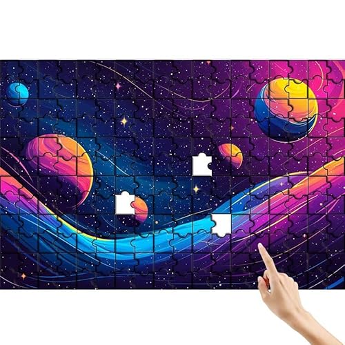 Puzzle 140 Teile Sternenhimmel, Planet Puzzle Erwachsene, Lernspiele für Ganze Familie, Unmögliche Herausfordern Spielzeug, Bunter Spaß Set mit Box für Room Wall Decor Geschenke für Frauen A-6 von Feionnug