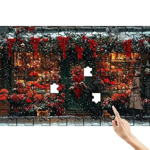 Puzzle 140 Teile Weihnachten, Hund Puzzle Erwachsene, Lernspiele für Ganze Familie, Unmögliche Herausfordern Spielzeug, Bunter Legespiel Spaß Set mit Box für Room Wall Decor Geschenke für Frauen M-1 von Feionnug