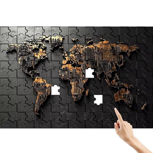 Puzzle 140 Teile Weltkarte, Dunkel Puzzle Erwachsene, Lernspiele für Ganze Familie, Unmögliche Herausfordern Spielzeug, Bunter Legespiel Spaß Set mit Box für Room Wall Decor Geschenke für Frauen S-1 Puzzle 140 Teile Weltkarte, Dunkel Puzzle Erwachsene, Lernspiele für Ganze Familie, Unmögliche Herausfordern Spielzeug, Bunter Legespiel Spaß Set mit Box für Room Wall Decor Geschenke für Frauen S-1 von Feionnug