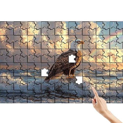 Puzzle 140 Teile Wolke, Adler Puzzle Erwachsene, Lernspiele für Ganze Familie, Unmögliche Herausfordern Spielzeug, Bunter Spaß Set mit Box für Room Wall Decor Kreative Geschenke für Frauen V-6 von Feionnug