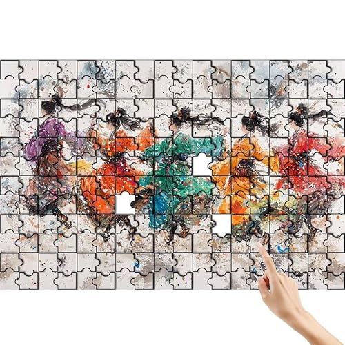 Puzzle 1500 Teile Abstrakt, Karikatur Puzzle Erwachsene, Lernspiele für Ganze Familie, Unmögliche Herausfordern Spielzeug, Bunter Spaß Set mit Box für Room Wall Decor Kreative Geschenke für Frauen C-1 von Feionnug