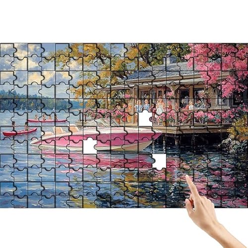 Puzzle 1500 Teile Baum, Boot Puzzle Erwachsene, Lernspiele für Ganze Familie, Unmögliche Herausfordern Spielzeug Set, Bunter Spaß Set mit Box für Room Wall Decor Kreative Geschenke für Frauen K-9 von Feionnug