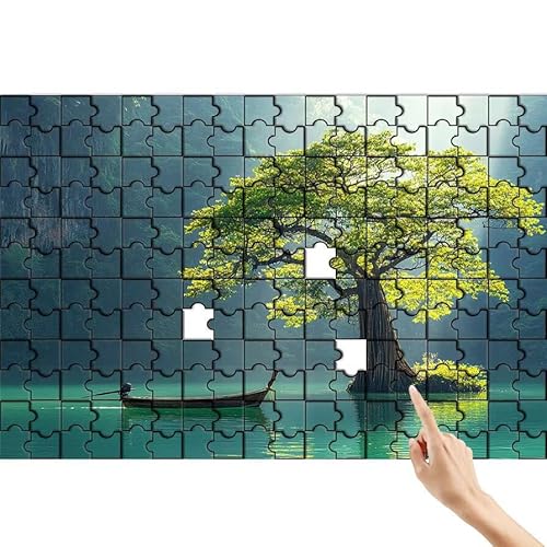 Puzzle 1500 Teile Baum, Boot Puzzle Erwachsene, Lernspiele für Ganze Familie, Unmögliche Herausfordern Spielzeug Set, Bunter Spaß Set mit Box für Room Wall Decor Kreative Geschenke für Frauen X-6 von Feionnug