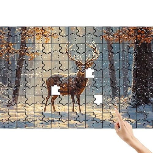 Puzzle 1500 Teile Baum, REH Puzzle Erwachsene, Lernspiele für Ganze Familie, Unmögliche Herausfordern Spielzeug Set, Bunter Spaß Set mit Box für Room Wall Decor Kreative Geschenke für Frauen B-9 von Feionnug