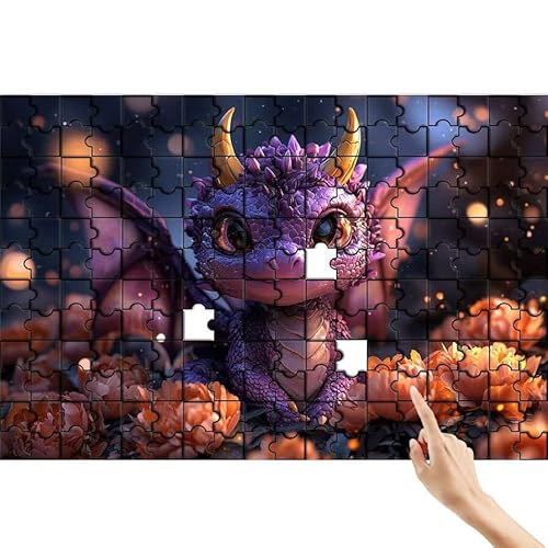 Puzzle 1500 Teile Blume, Drachen Puzzle Erwachsene, Lernspiele für Ganze Familie, Unmögliche Herausfordern Spielzeug, Bunter Spaß Set mit Box für Room Wall Decor Kreative Geschenke für Frauen V-8 von Feionnug