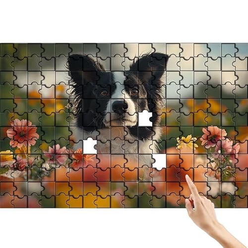 Puzzle 1500 Teile Blume, Hund Puzzle Erwachsene, Lernspiele für Ganze Familie, Unmögliche Herausfordern Spielzeug, Bunter Spaß Set mit Box für Room Wall Decor Kreative Geschenke für Frauen A-7 von Feionnug