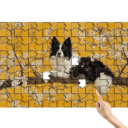 Puzzle 1500 Teile Blume, Hund Puzzle Erwachsene, Lernspiele für Ganze Familie, Unmögliche Herausfordern Spielzeug, Bunter Spaß Set mit Box für Room Wall Decor Kreative Geschenke für Frauen K-8 von Feionnug