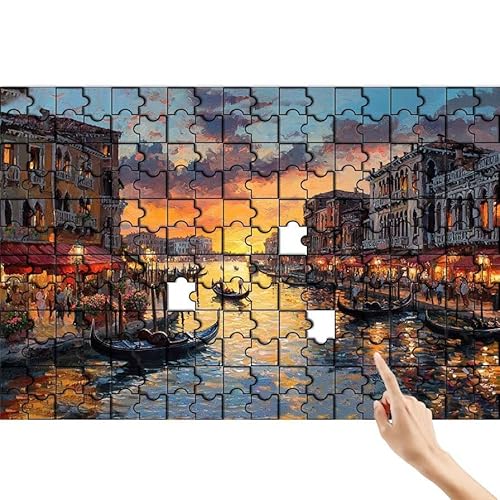 Puzzle 1500 Teile Boot, Stadt Puzzle Erwachsene, Lernspiele für Ganze Familie, Unmögliche Herausfordern Spielzeug, Bunter Spaß Set mit Box für Room Wall Decor Kreative Geschenke für Frauen O-9 von Feionnug