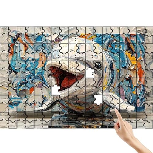 Puzzle 1500 Teile Delphin, Tier Puzzle Erwachsene, Lernspiele für Ganze Familie, Unmögliche Herausfordern Spielzeug, Bunter Spaß Set mit Box für Room Wall Decor Kreative Geschenke für Frauen F-3 von Feionnug