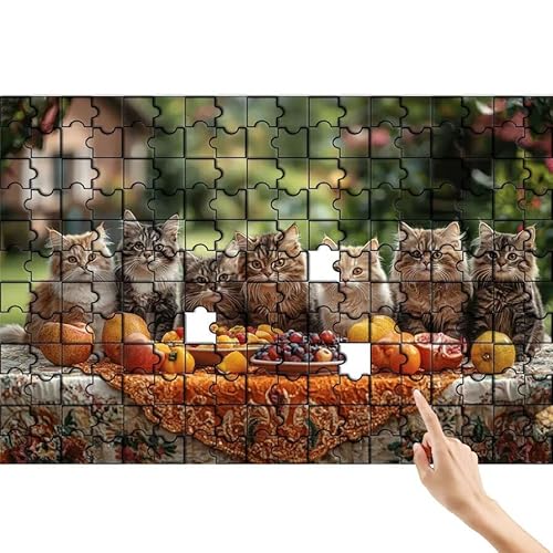 Puzzle 1500 Teile Katze, Tier Puzzle Erwachsene, Lernspiele für Ganze Familie, Unmögliche Herausfordern Spielzeug, Bunter Spaß Set mit Box für Room Wall Decor Kreative Geschenke für Frauen D-1 von Feionnug