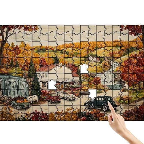 Puzzle 1500 Teile Landschaft, Auto Puzzle Erwachsene, Lernspiele für Ganze Familie, Unmögliche Herausfordern Spielzeug, Bunter Legespiel Spaß Set mit Box für Room Wall Decor Geschenke für Frauen V-3 von Feionnug