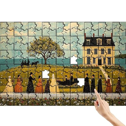 Puzzle 1500 Teile Landschaft, Retro Puzzle Erwachsene, Lernspiele für Ganze Familie, Unmögliche Herausfordern Spielzeug, Bunter Legespiel Spaß Set mit Box für Room Wall Decor Geschenke für Frauen O-8 von Feionnug