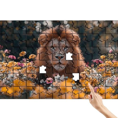 Puzzle 1500 Teile Löwe, Anlage Puzzle Erwachsene, Lernspiele für Ganze Familie, Unmögliche Herausfordern Spielzeug, Bunter Spaß Set mit Box für Room Wall Decor Kreative Geschenke für Frauen L-1 von Feionnug