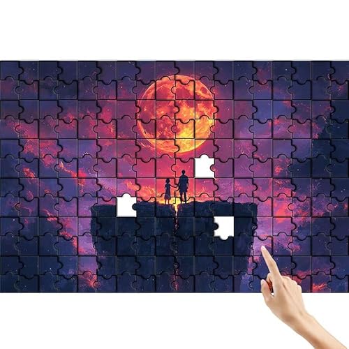 Puzzle 1500 Teile Mond, Partner Puzzle Erwachsene, Lernspiele für Ganze Familie, Unmögliche Herausfordern Spielzeug, Bunter Spaß Set mit Box für Room Wall Decor Kreative Geschenke für Frauen K-0 von Feionnug