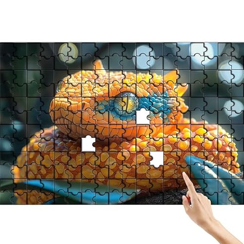 Puzzle 1500 Teile Schlange, Cool Puzzle Erwachsene, Lernspiele für Ganze Familie, Unmögliche Herausfordern Spielzeug, Bunter Spaß Set mit Box für Room Wall Decor Kreative Geschenke für Frauen B-8 von Feionnug