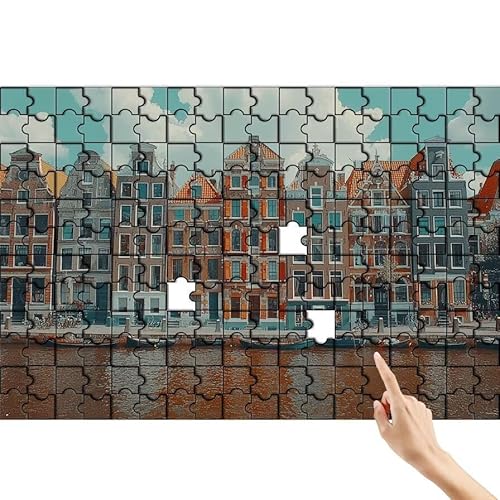 Puzzle 1500 Teile Stadt, Landschaft Puzzle Erwachsene, Lernspiele für Ganze Familie, Unmögliche Herausfordern Spielzeug, Bunter Legespiel Spaß Set mit Box für Room Wall Decor Geschenke für Frauen K-5 von Feionnug