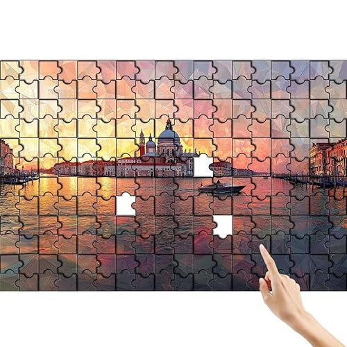 Puzzle 1500 Teile Stadt, Sonnenuntergang Puzzle Erwachsene, Lernspiele für Ganze Familie, Unmögliche Herausfordern Spielzeug, Bunter Spaß Set mit Box für Room Wall Decor Geschenke für Frauen A-7 von Feionnug