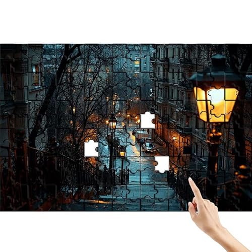 Puzzle 1500 Teile Stadt, Straße Puzzle Erwachsene, Lernspiele für Ganze Familie, Unmögliche Herausfordern Spielzeug, Bunter Spaß Set mit Box für Room Wall Decor Kreative Geschenke für Frauen R-5 von Feionnug