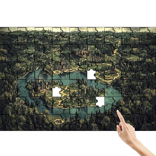 Puzzle 1500 Teile Stadt, Wald Puzzle Erwachsene, Lernspiele für Ganze Familie, Unmögliche Herausfordern Spielzeug, Bunter Spaß Set mit Box für Room Wall Decor Kreative Geschenke für Frauen E-5 von Feionnug