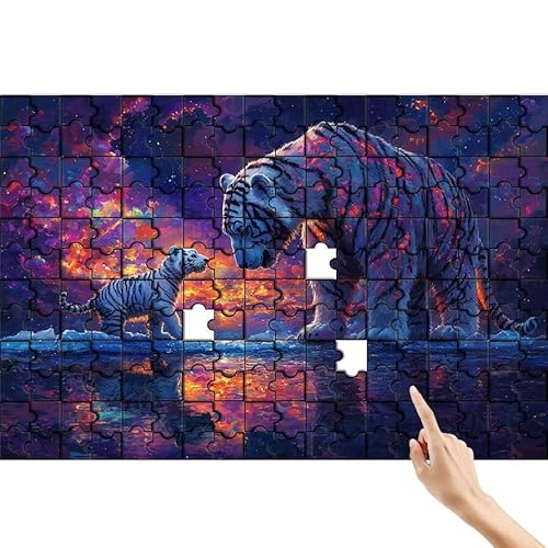Puzzle 1500 Teile Tiger, Tier Puzzle Erwachsene, Lernspiele für Ganze Familie, Unmögliche Herausfordern Spielzeug, Bunter Spaß Set mit Box für Room Wall Decor Kreative Geschenke für Frauen O-5 von Feionnug