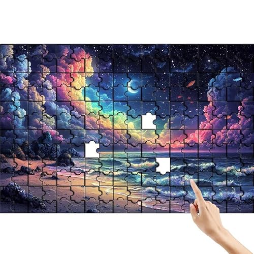 Puzzle 1500 Teile Wolke, Strand Puzzle Erwachsene, Lernspiele für Ganze Familie, Unmögliche Herausfordern Spielzeug, Bunter Spaß Set mit Box für Room Wall Decor Kreative Geschenke für Frauen B-7 von Feionnug