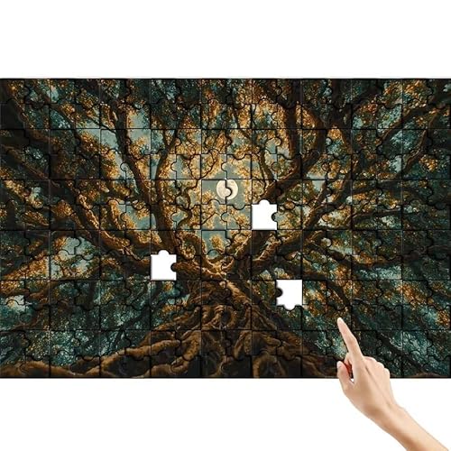 Puzzle 300 Teile Baum, Mond Puzzle Erwachsene, Lernspiele für Ganze Familie, Unmögliche Herausfordern Spielzeug Set, Bunter Spaß Set mit Box für Room Wall Decor Kreative Geschenke für Frauen C-2 von Feionnug