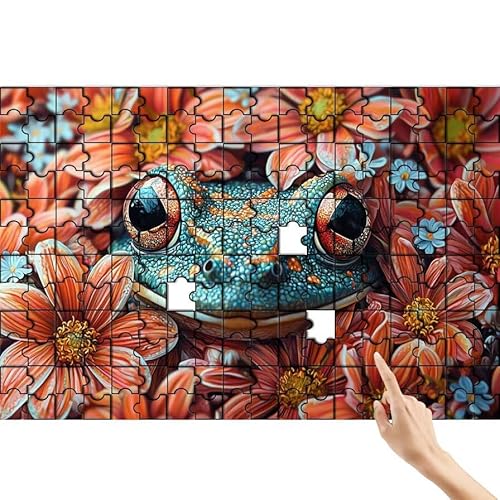 Puzzle 300 Teile Blume, Frosch Puzzle Erwachsene, Lernspiele für Ganze Familie, Unmögliche Herausfordern Spielzeug, Bunter Spaß Set mit Box für Room Wall Decor Kreative Geschenke für Frauen L-4 von Feionnug