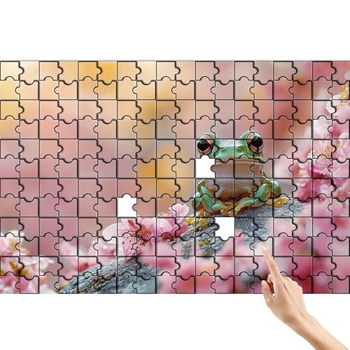 Puzzle 300 Teile Blume, Frosch Puzzle Erwachsene, Lernspiele für Ganze Familie, Unmögliche Herausfordern Spielzeug, Bunter Spaß Set mit Box für Room Wall Decor Kreative Geschenke für Frauen Q-3 von Feionnug