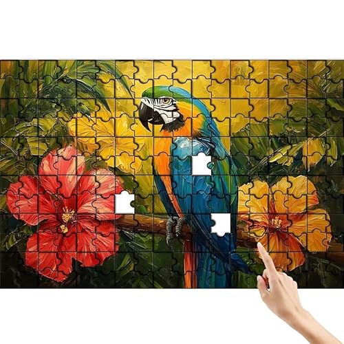 Puzzle 300 Teile Blume, Papagei Puzzle Erwachsene, Lernspiele für Ganze Familie, Unmögliche Herausfordern Spielzeug, Bunter Spaß Set mit Box für Room Wall Decor Kreative Geschenke für Frauen V-7 von Feionnug