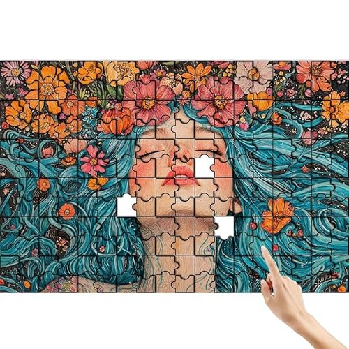 Puzzle 300 Teile Blume, Schönheit Puzzle Erwachsene, Lernspiele für Ganze Familie, Unmögliche Herausfordern Spielzeug, Bunter Legespiel Spaß Set mit Box für Room Wall Decor Geschenke für Frauen X-1 von Feionnug