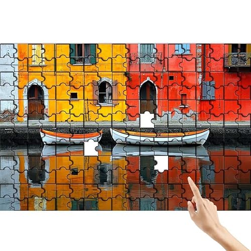 Puzzle 300 Teile Boot, Haus Puzzle Erwachsene, Lernspiele für Ganze Familie, Unmögliche Herausfordern Spielzeug Set, Bunter Spaß Set mit Box für Room Wall Decor Kreative Geschenke für Frauen F-9 von Feionnug