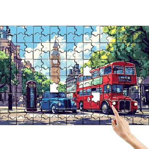 Puzzle 300 Teile Bus, New York Puzzle Erwachsene, Lernspiele für Ganze Familie, Unmögliche Herausfordern Spielzeug, Bunter Spaß Set mit Box für Room Wall Decor Kreative Geschenke für Frauen W-2 von Feionnug