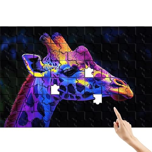 Puzzle 300 Teile Giraffe, Tier Puzzle Erwachsene, Lernspiele für Ganze Familie, Unmögliche Herausfordern Spielzeug, Bunter Spaß Set mit Box für Room Wall Decor Kreative Geschenke für Frauen R-3 von Feionnug